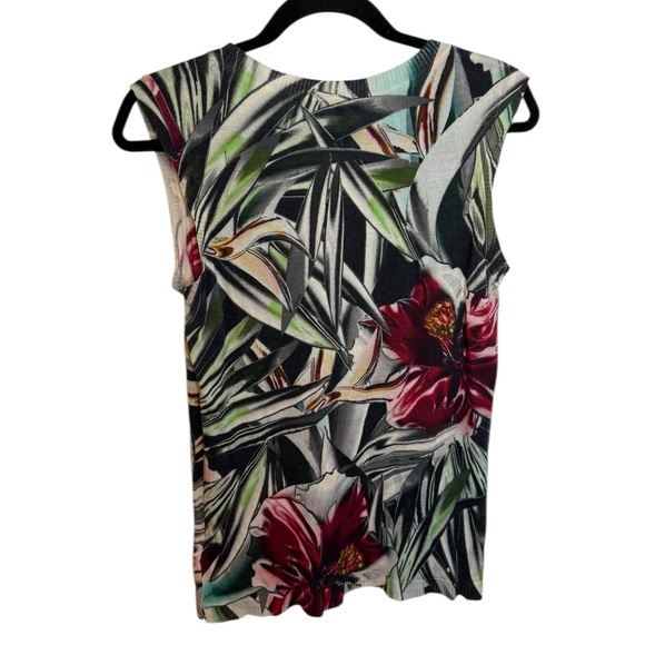 Escada Tropical Floral Wool Silk Sleeveless Sweater - Picture 2 of 5